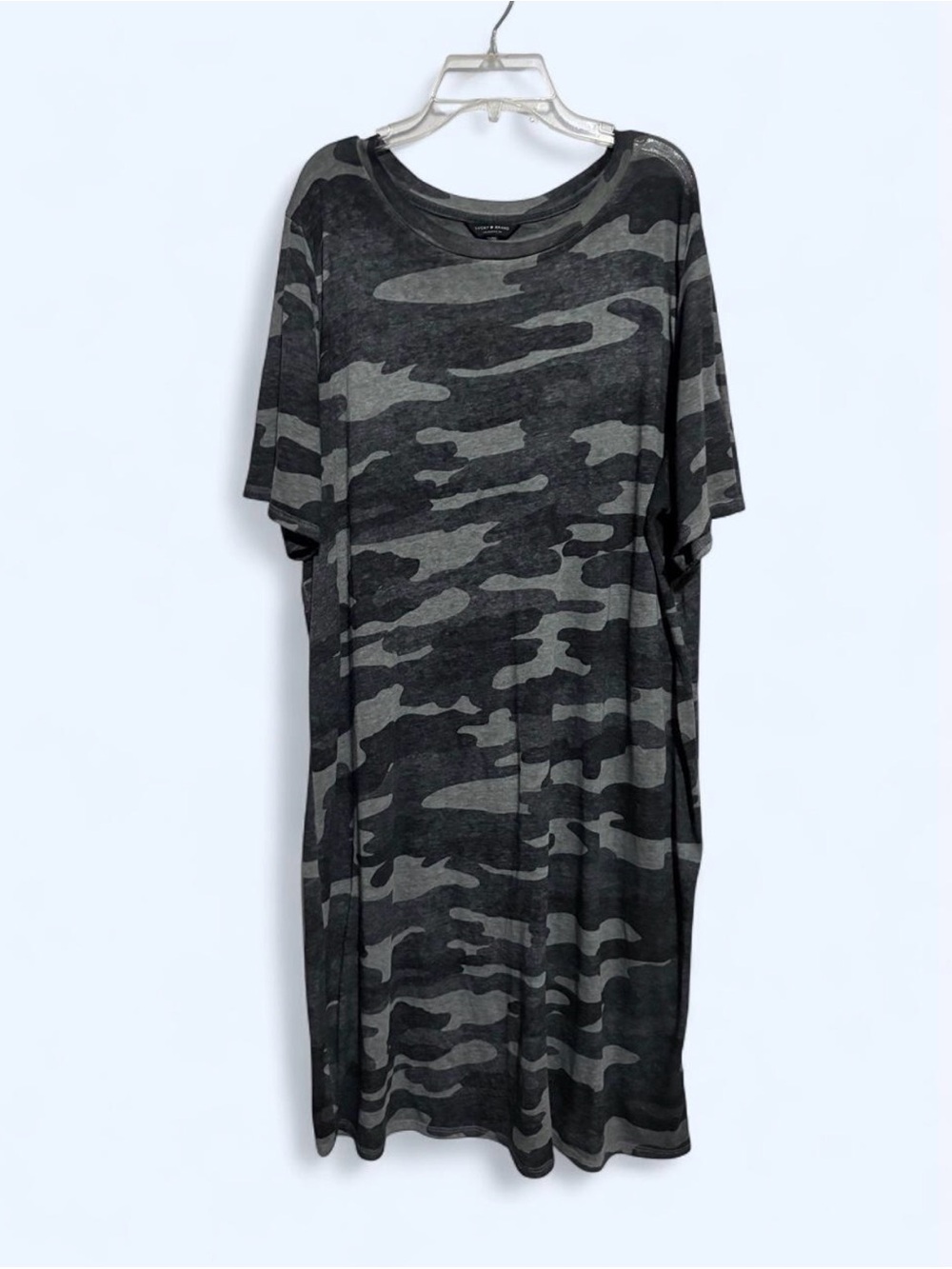Lucky Brand Gray & Charcoal Camo T-Shirt Dress